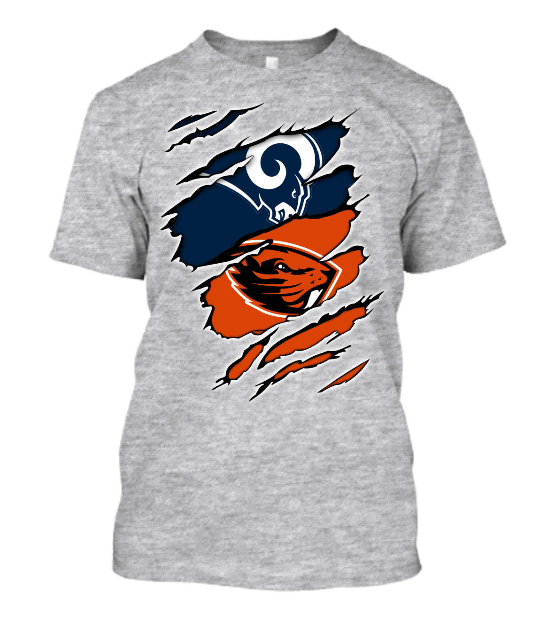 Ram Beavers NFL Meets College Mascot Fusion T-Shirt