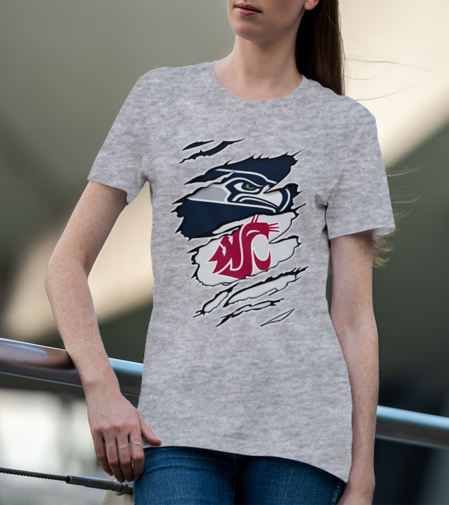 Seahawks Cougars Ripped T-Shirt