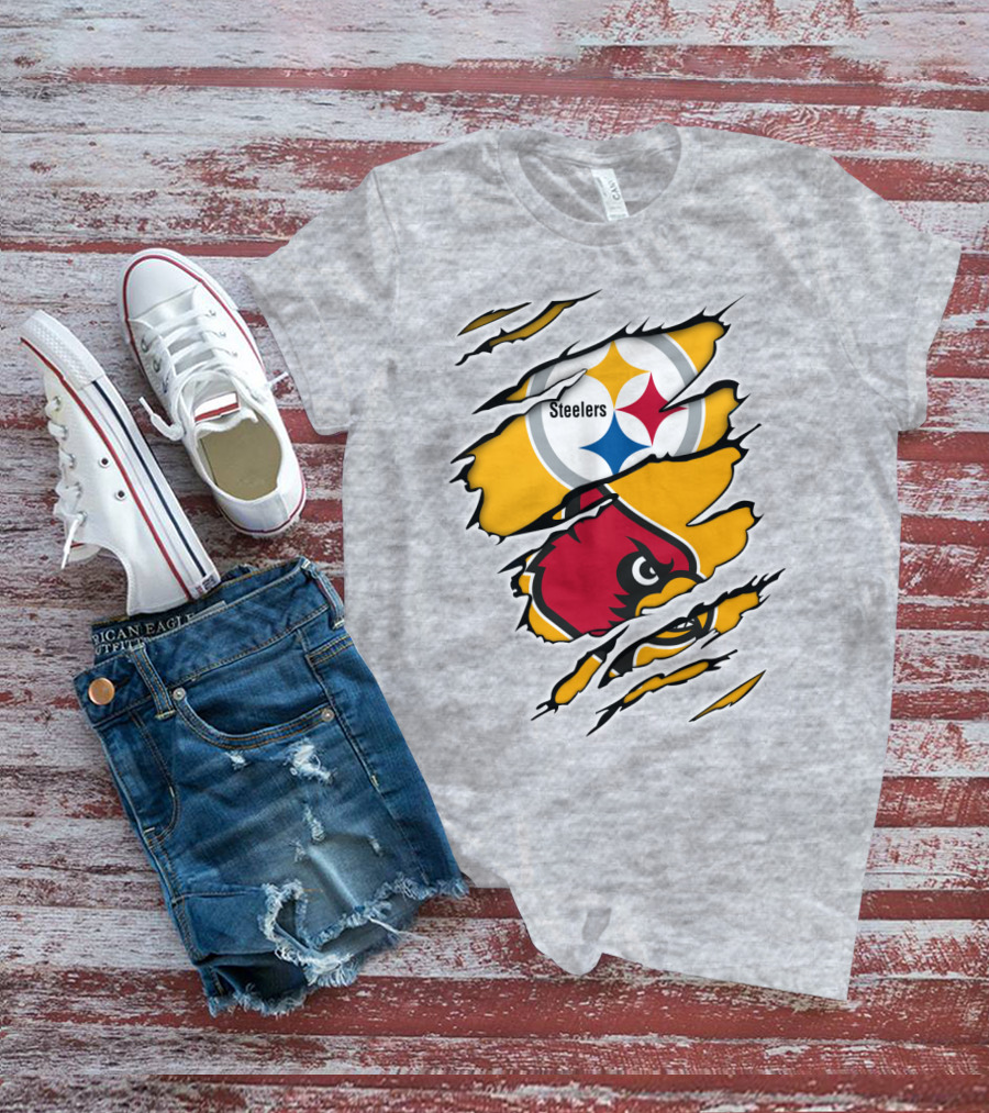 Steelers Louisville Cardinals Fan Crossover T-Shirt