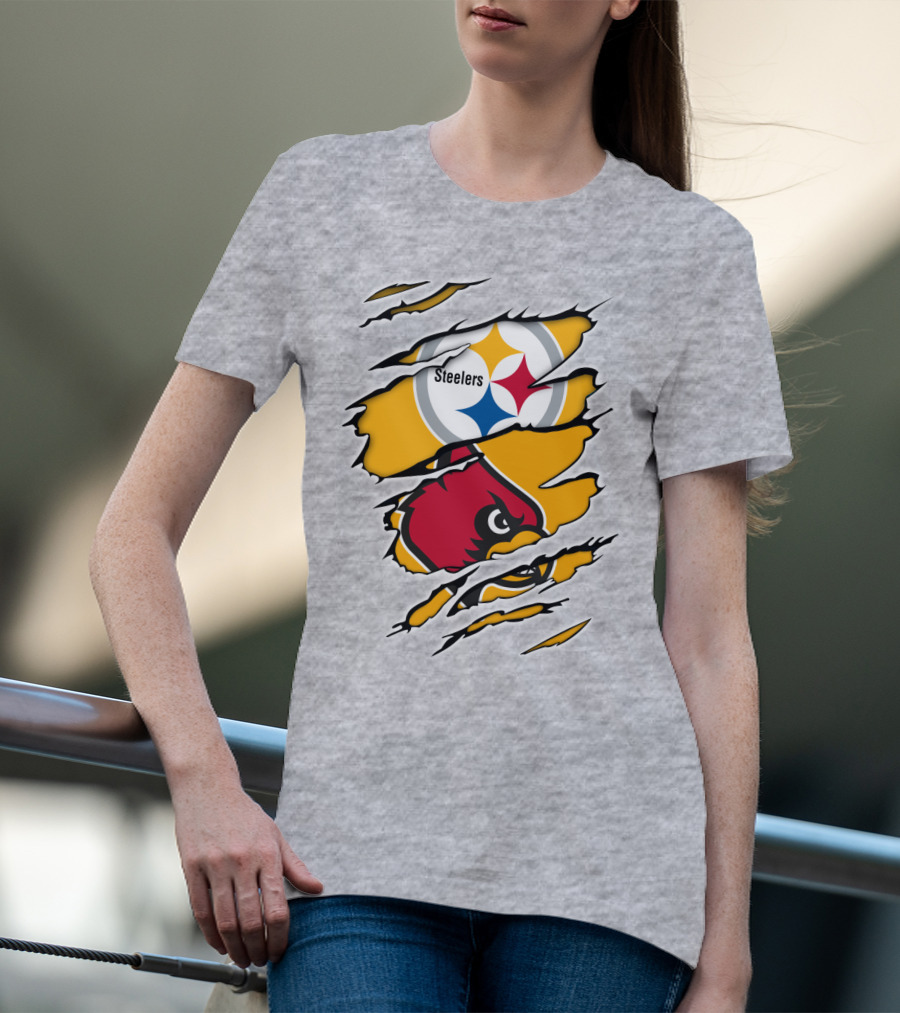 Steelers Louisville Cardinals Fan Crossover T-Shirt