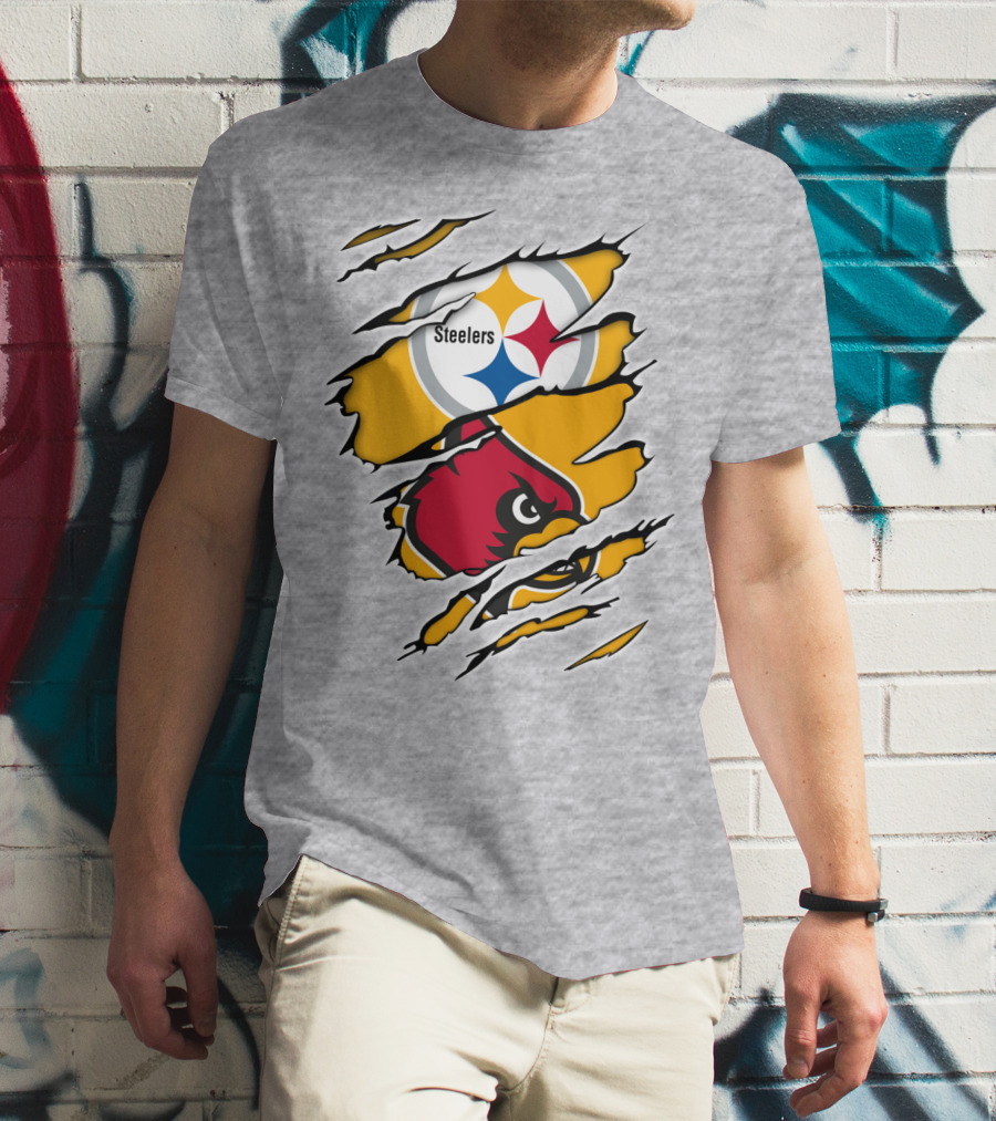 Steelers Louisville Cardinals Fan Crossover T-Shirt