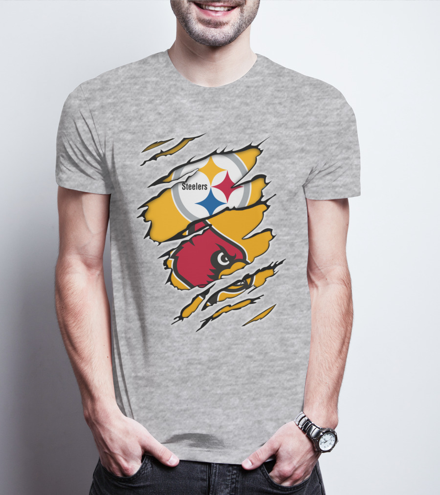 Steelers Louisville Cardinals Fan Crossover T-Shirt