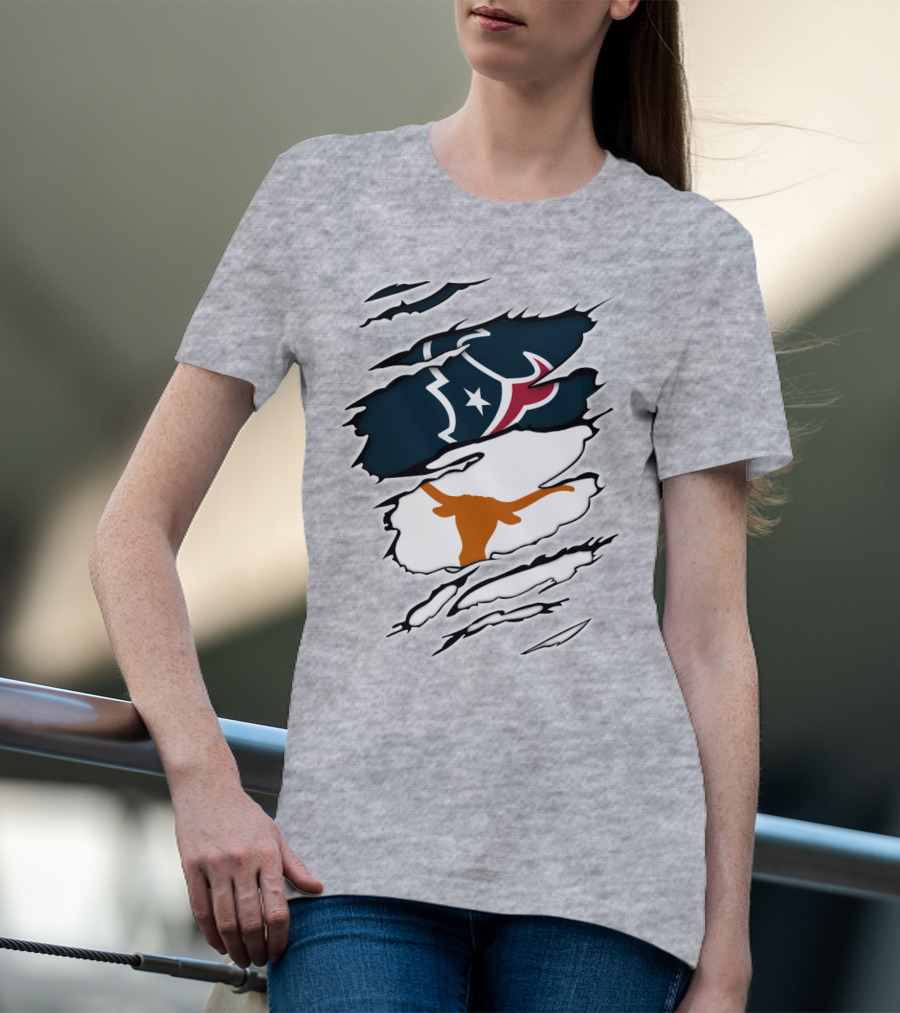 Texans Longhorns Logo Fusion T-Shirt