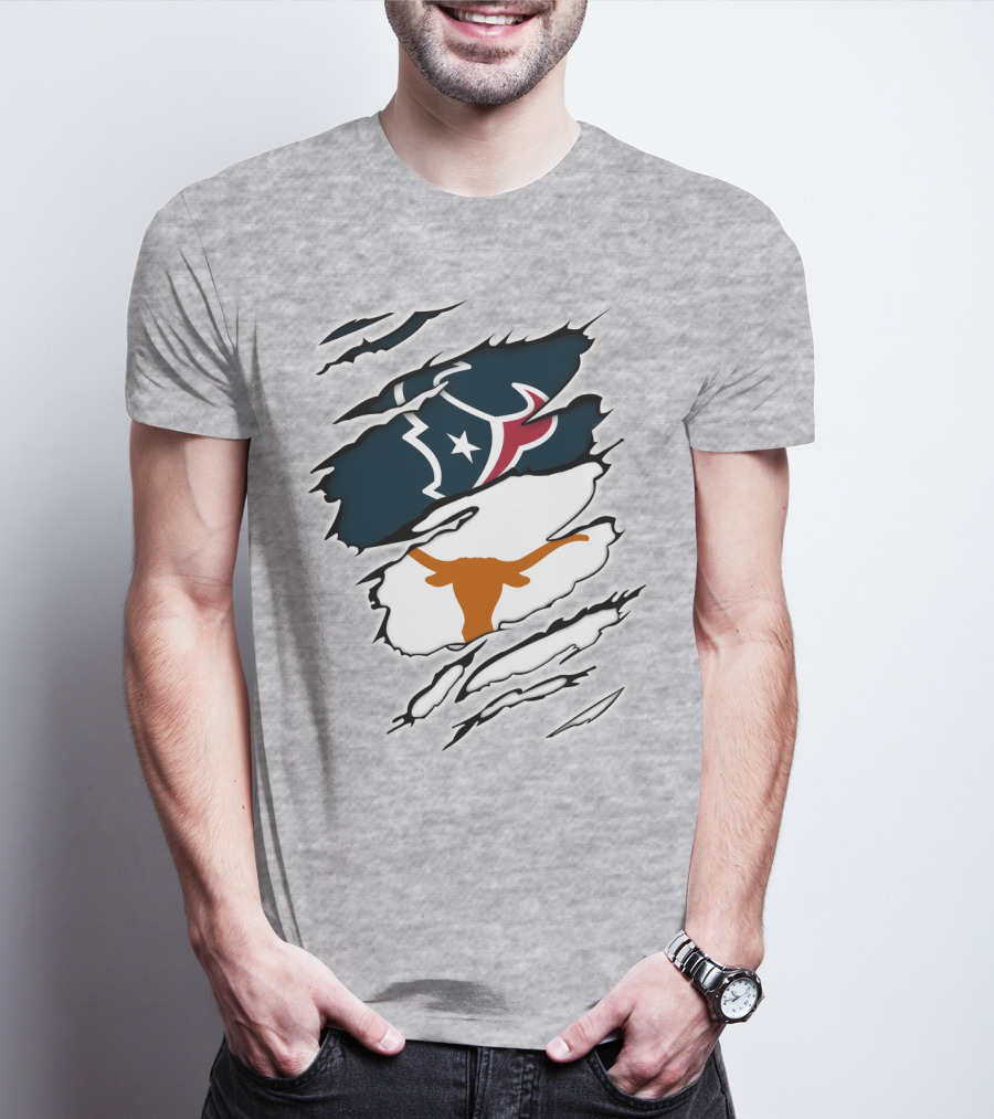 Texans Longhorns Logo Fusion T-Shirt