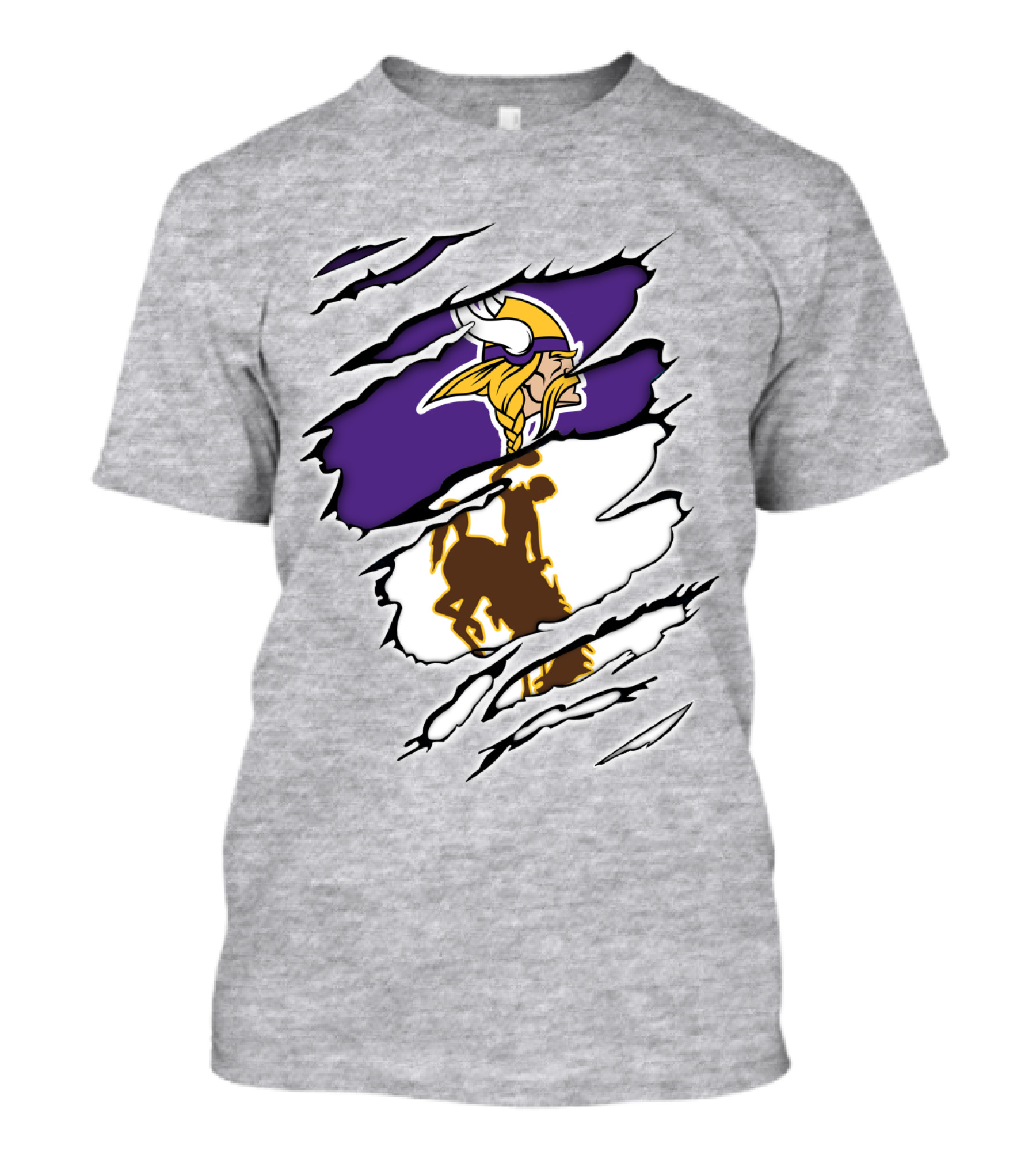 Vikings Wyoming Cowboy Ripped T-Shirt