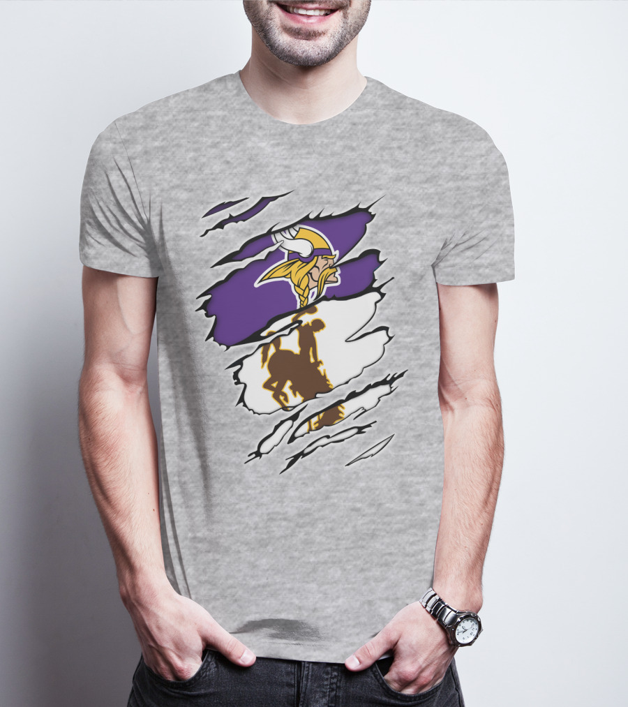 Vikings Wyoming Cowboy Ripped T-Shirt