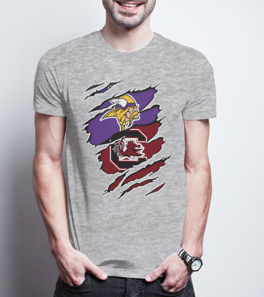 Minnesota Vikings South Carolina Gamecocks Claw T-Shirt