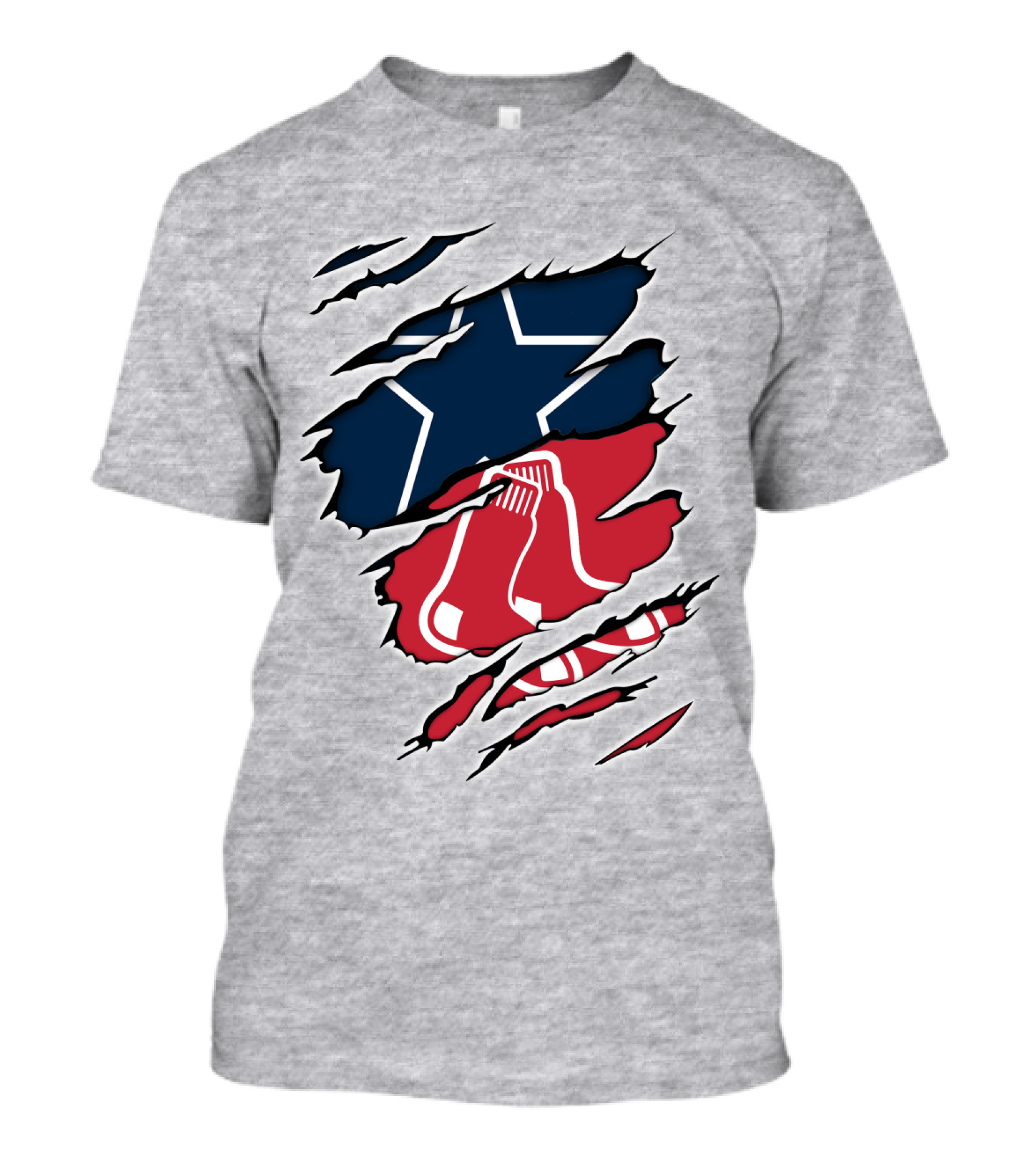 Cowboys Red Sox Logo Mashup T-Shirt