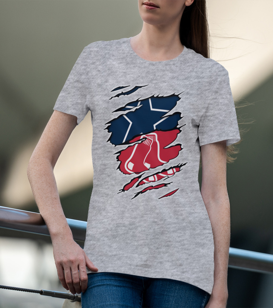 Cowboys Red Sox Logo Mashup T-Shirt