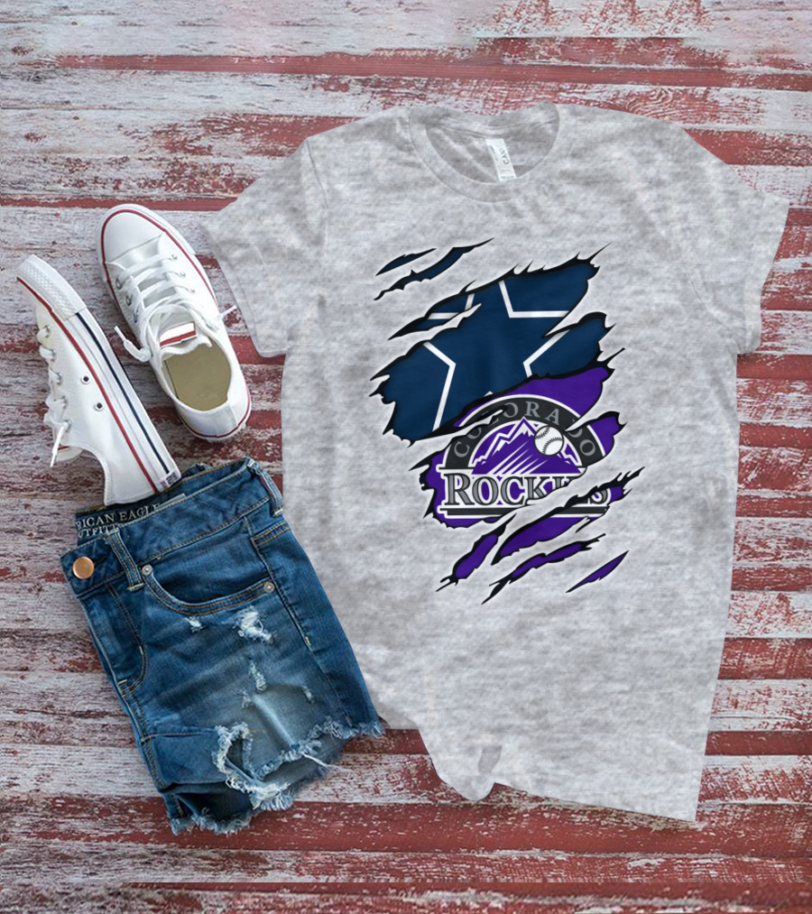 Cowboys Star With Colorado Rockies T-Shirt