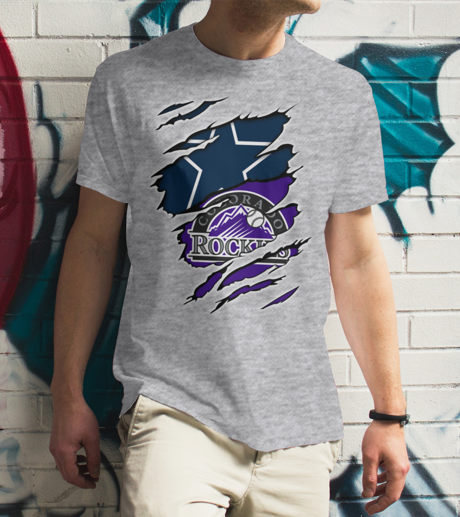 Cowboys Star With Colorado Rockies T-Shirt