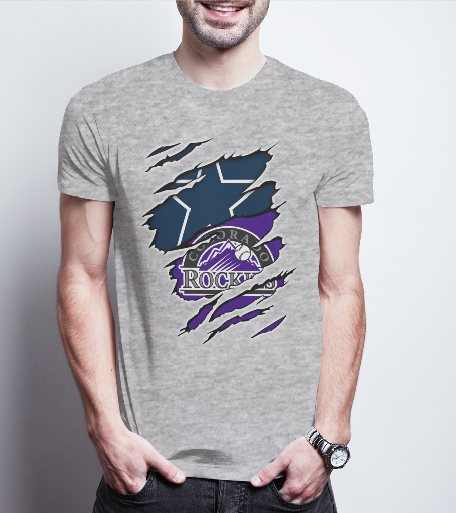 Cowboys Star With Colorado Rockies T-Shirt
