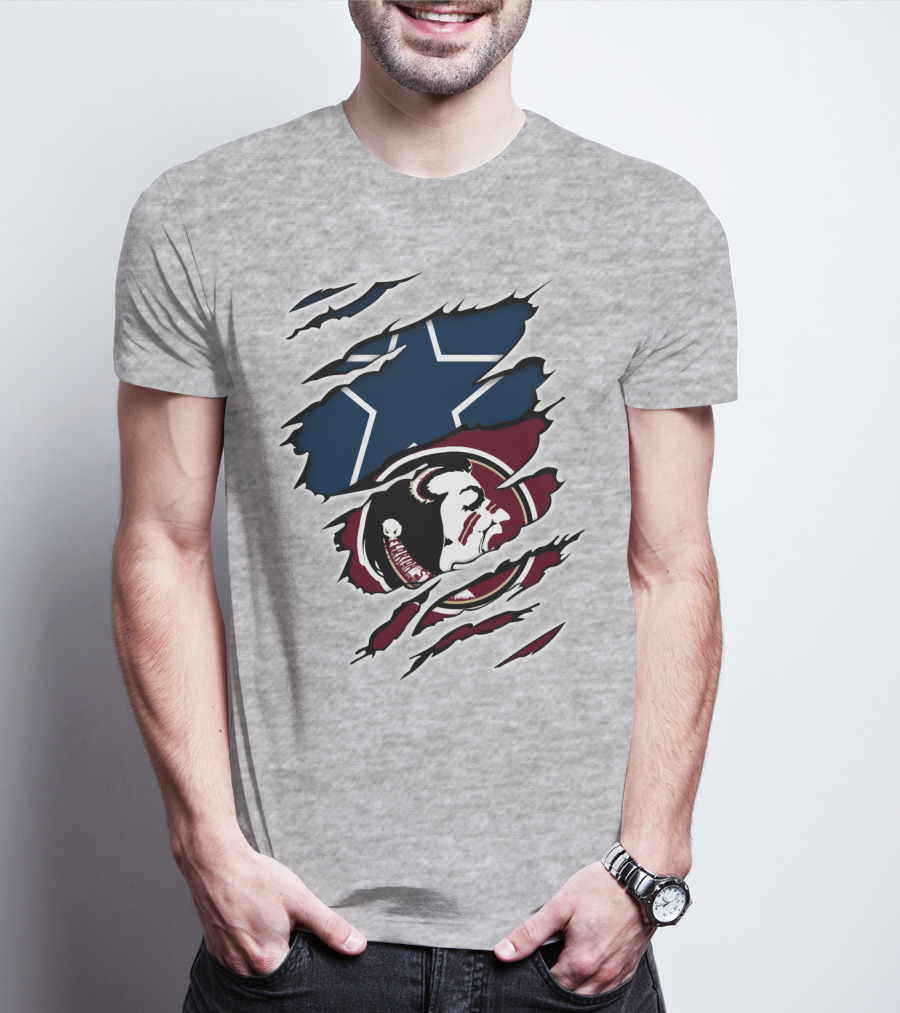 Cowboys Seminoles Star Logo Football Fan Merge T-Shirt