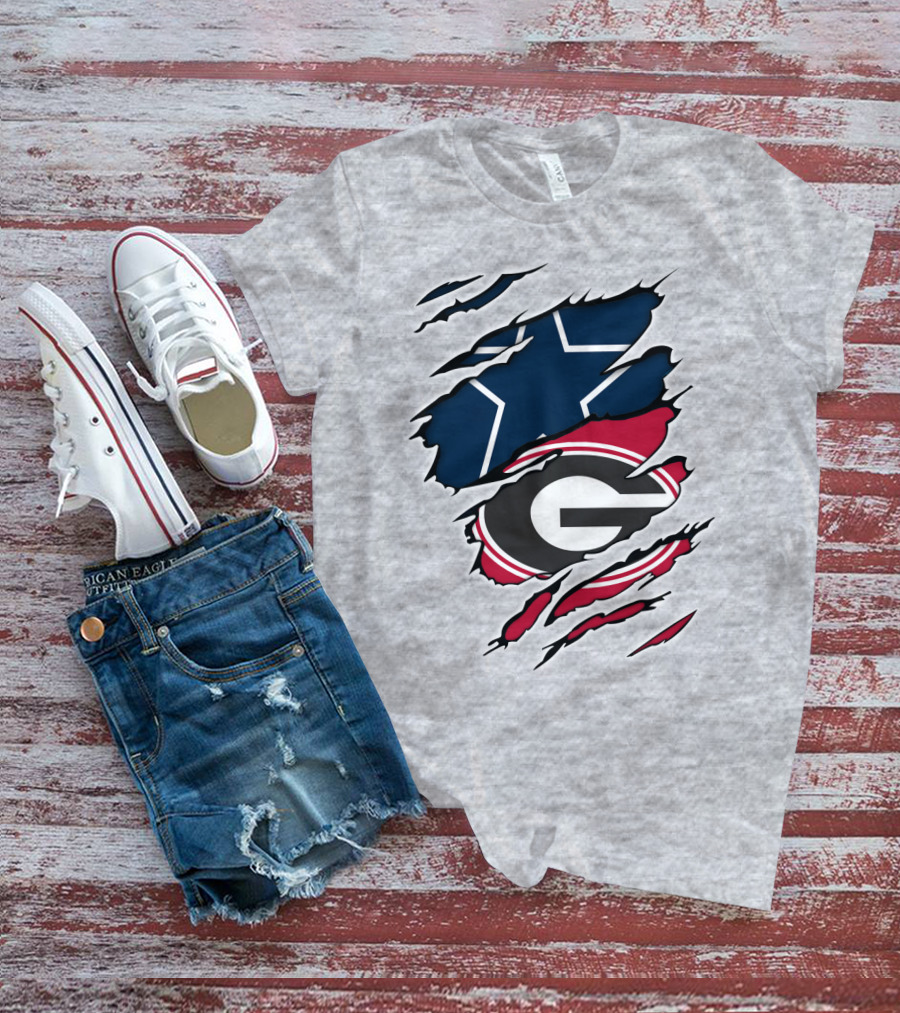 Cowboys Star Georgia Bulldogs G Logo Fusion Rip T-Shirt