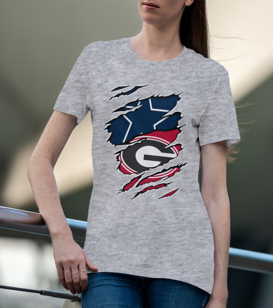 Cowboys Star Georgia Bulldogs G Logo Fusion Rip T-Shirt