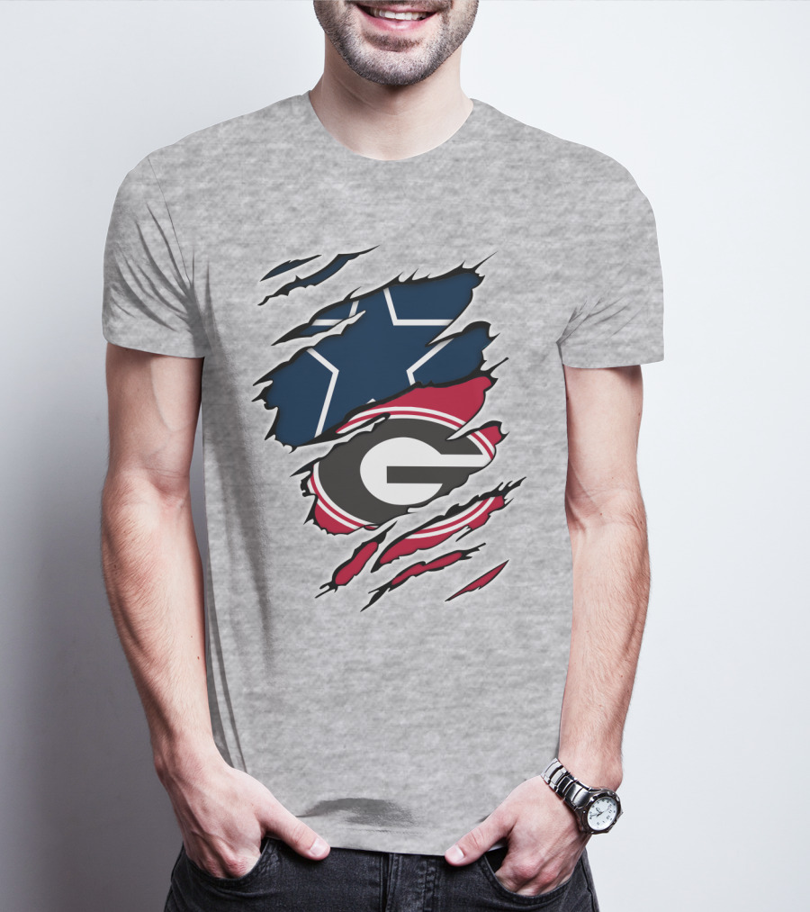 Cowboys Star Georgia Bulldogs G Logo Fusion Rip T-Shirt