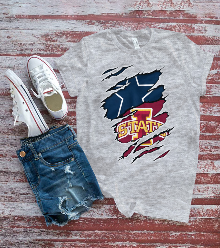 Ripped Dallas Star Iowa State Cyclones T-Shirt