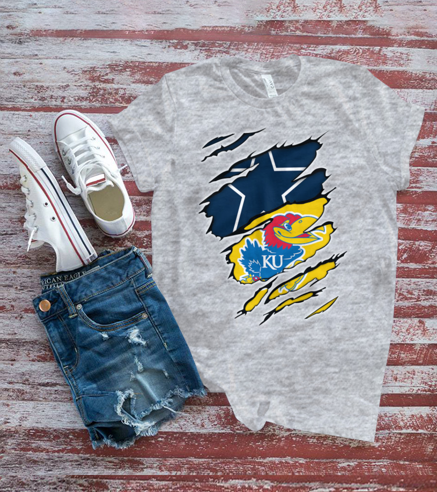 Dallas Cowboys Kansas Jayhawks Unique Blend T-Shirt