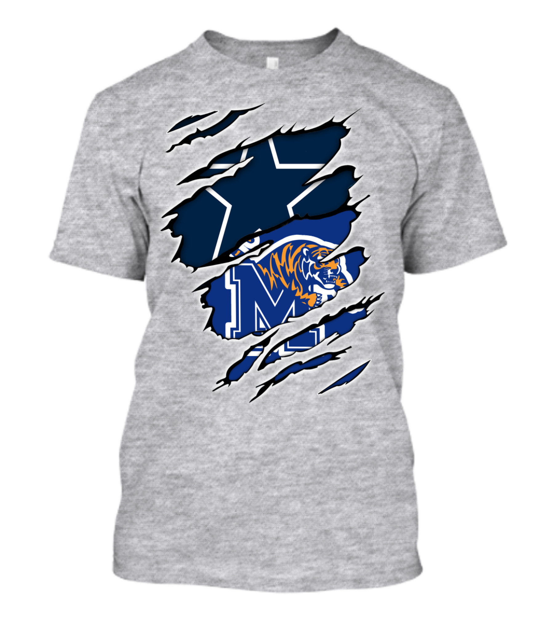 Dallas Cowboys Memphis Tigers Fan Crossover T-Shirt