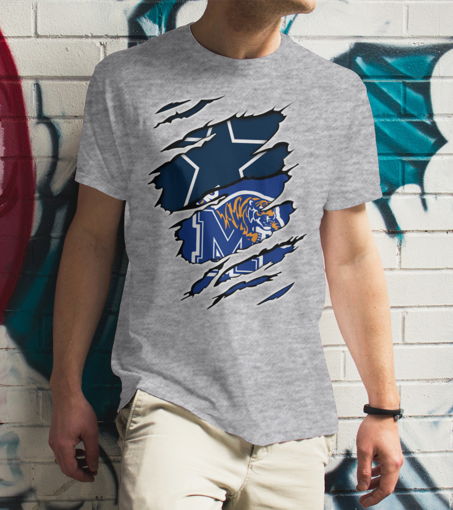 Dallas Cowboys Memphis Tigers Fan Crossover T-Shirt