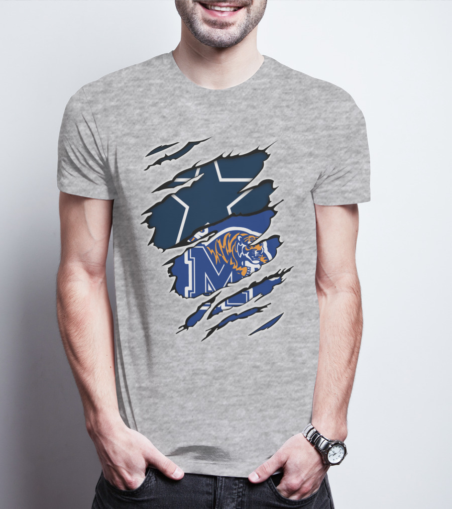 Dallas Cowboys Memphis Tigers Fan Crossover T-Shirt