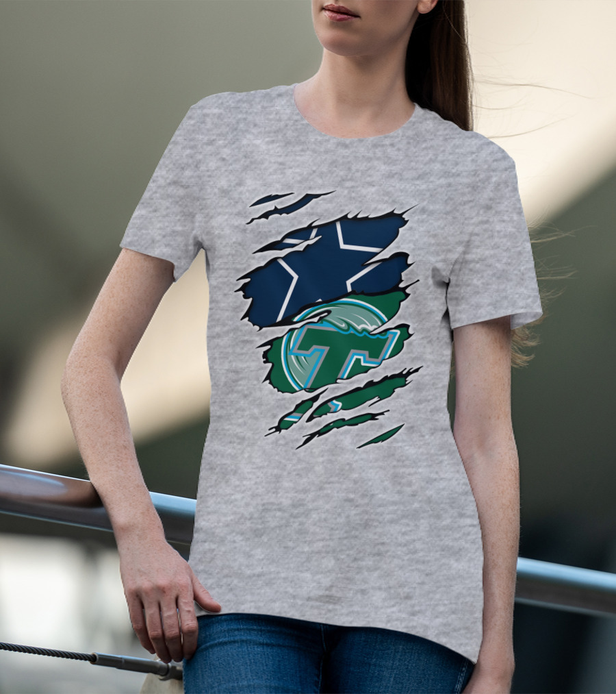 Cowboys Tulane Tornado Waves Star T-Shirt