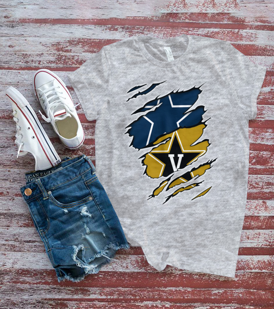 Cowboys Vanderbilt Star Double Logo Tear T-Shirt