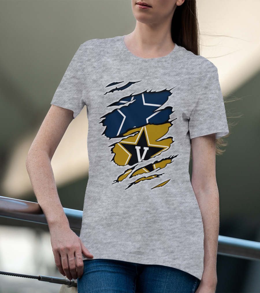Cowboys Vanderbilt Star Double Logo Tear T-Shirt