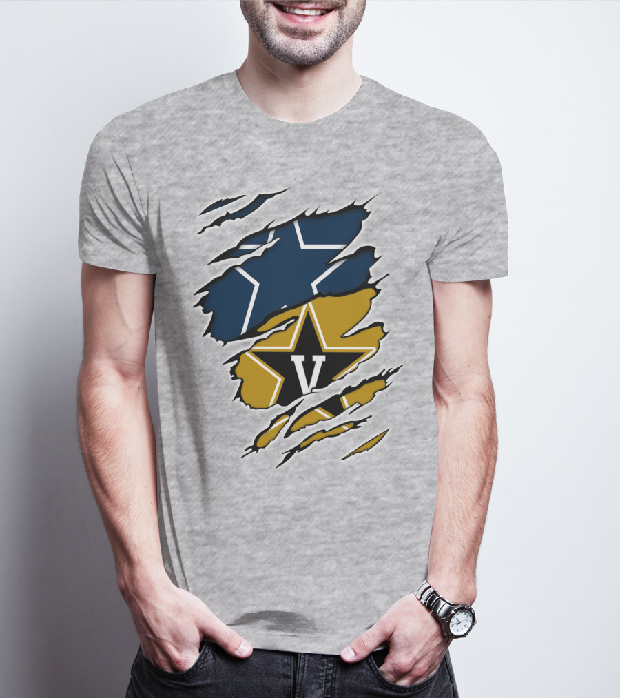Cowboys Vanderbilt Star Double Logo Tear T-Shirt