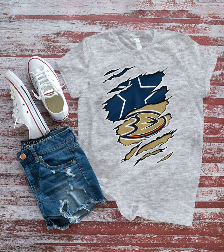 Cowboys Anaheim Ducks Logo Mashup T-Shirt