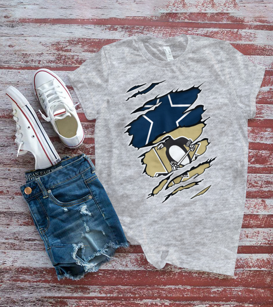 Cowboys Penguins Dallas Pittsburgh Fan T-Shirt