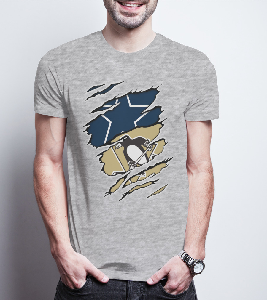 Cowboys Penguins Dallas Pittsburgh Fan T-Shirt