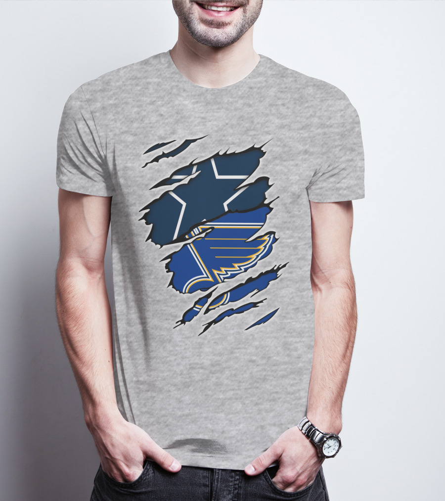 Cowboys Blues Dallas Stars St. Louis Blues T-Shirt