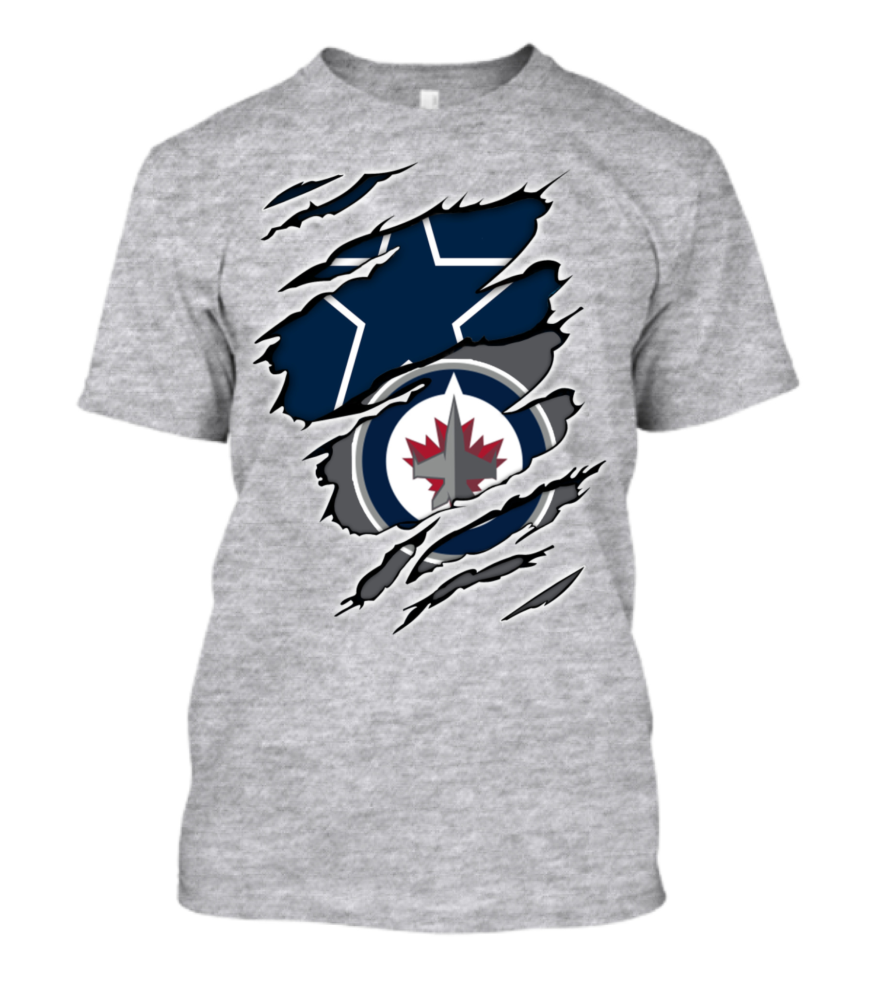 Cowboys Jets Logos Rip T-Shirt