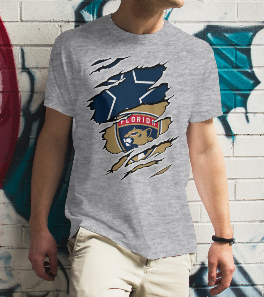 Dallas Cowboys Florida Panthers Emblem Fusion T-Shirt