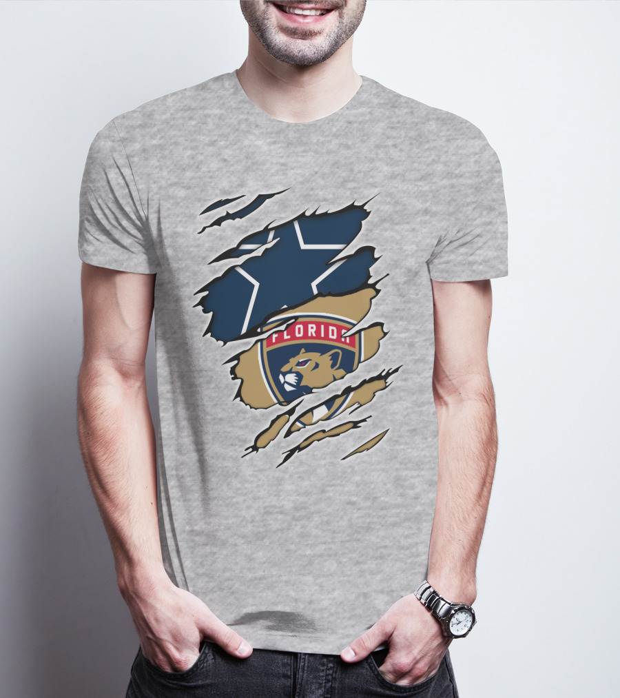 Dallas Cowboys Florida Panthers Emblem Fusion T-Shirt