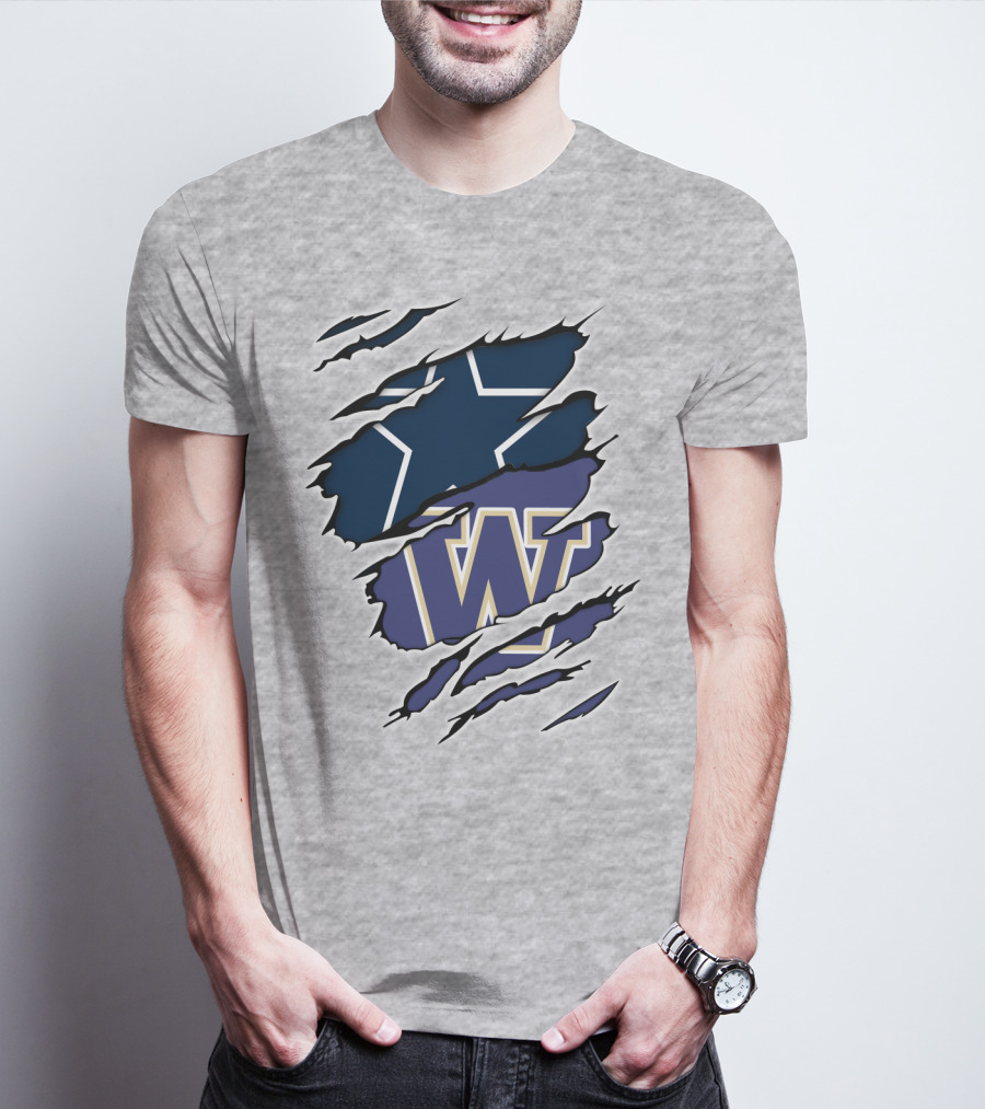 Cowboys Washington Star And W T-Shirt