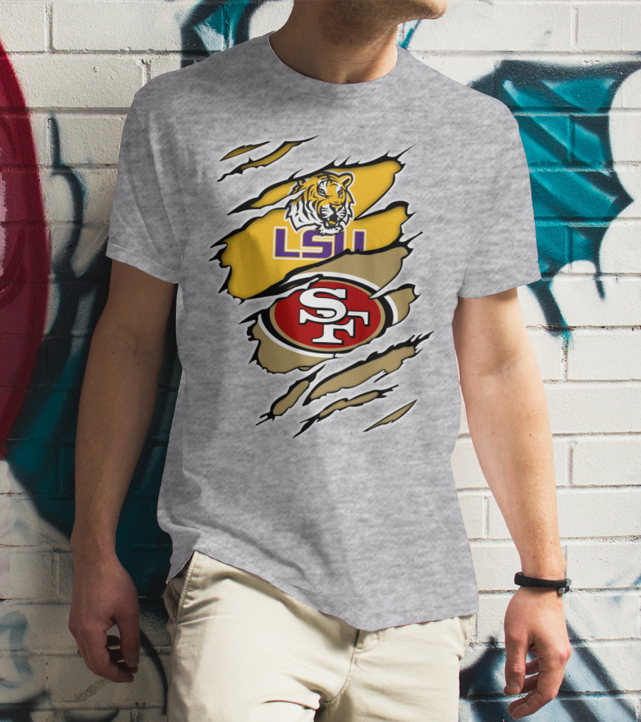 LSU Tigers San Francisco 49ers Ripped T-Shirt