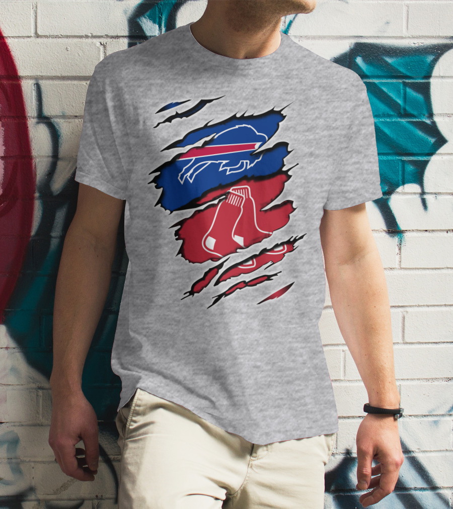 Bills Red Sox Buffalo New England Fan Gear T-Shirt