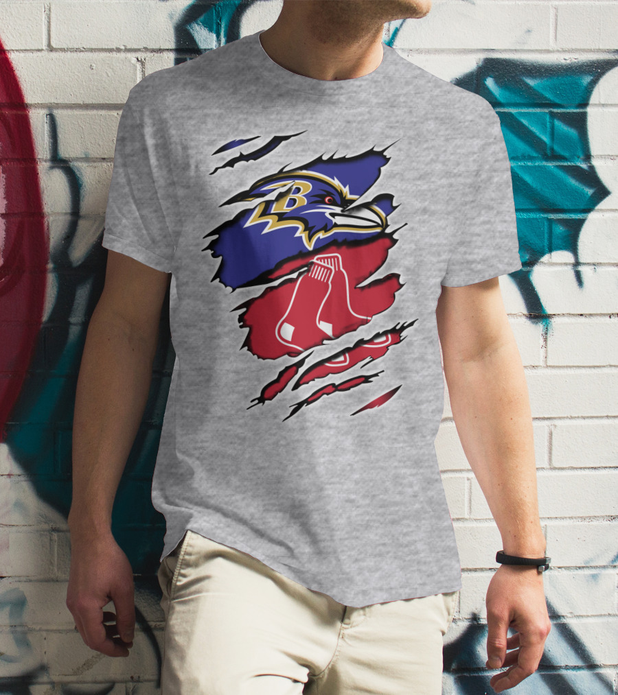 Ravens Redsox Ravens Redsox Baltimore New England T-Shirt