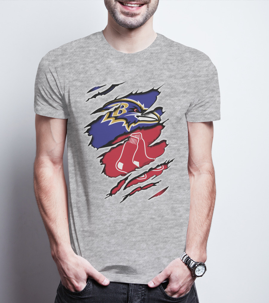 Ravens Redsox Ravens Redsox Baltimore New England T-Shirt
