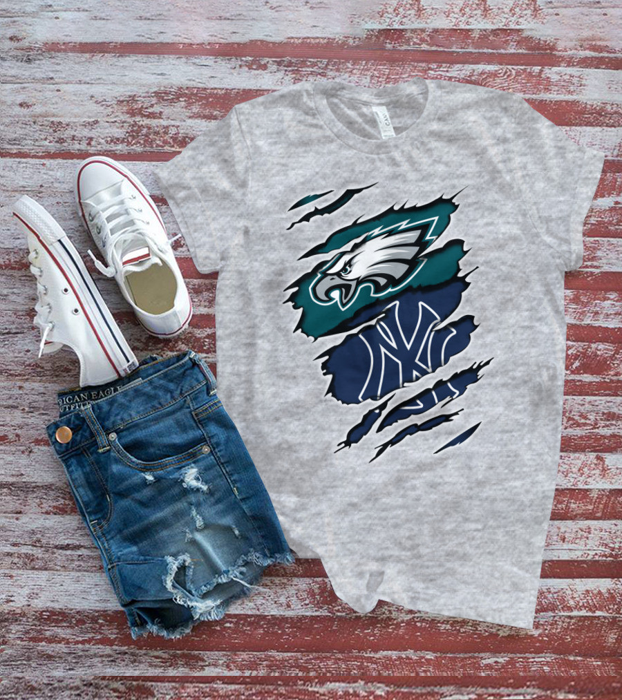 Eagles Yankees Fusion Ripped T-Shirt