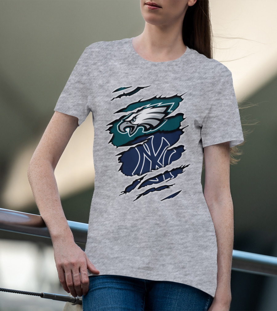 Eagles Yankees Fusion Ripped T-Shirt