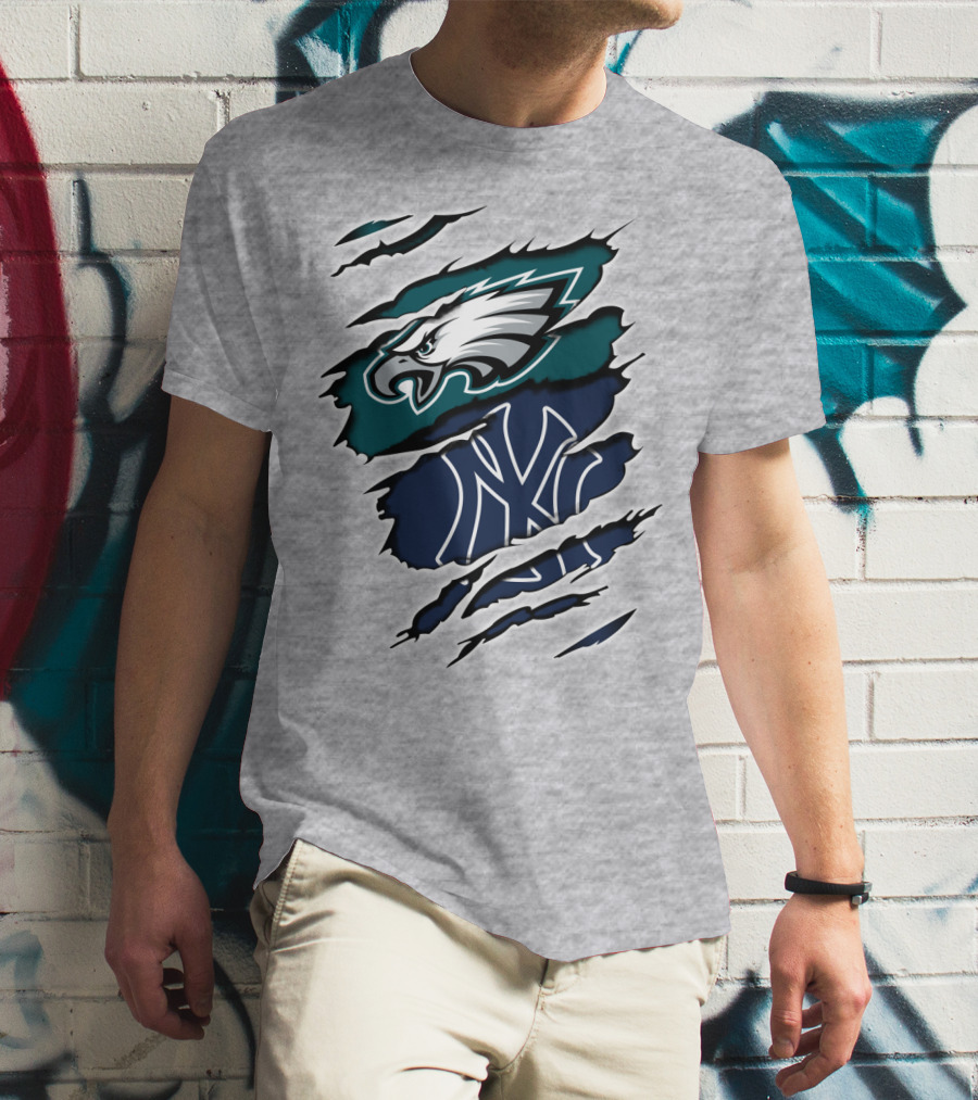 Eagles Yankees Fusion Ripped T-Shirt