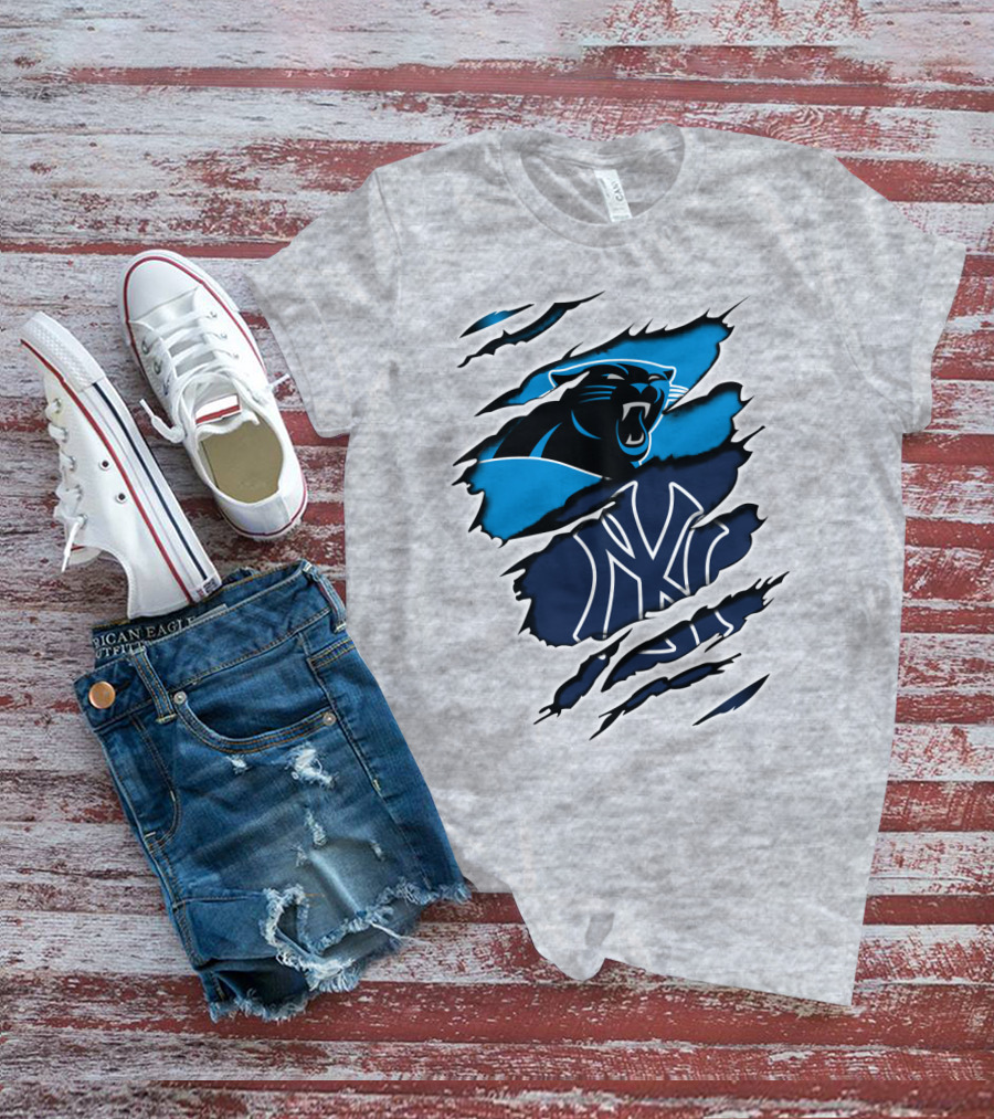 Panthers Yankees Claw Scratch Sports Fusion T-Shirt
