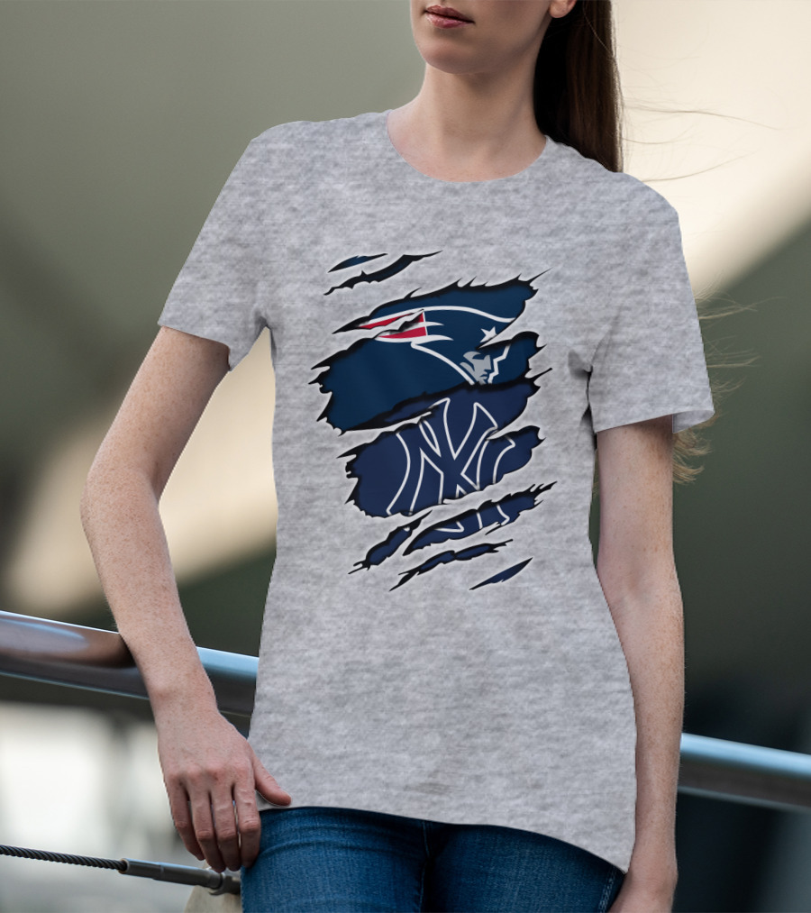 Patriots Yankees Logos Mashup T-Shirt