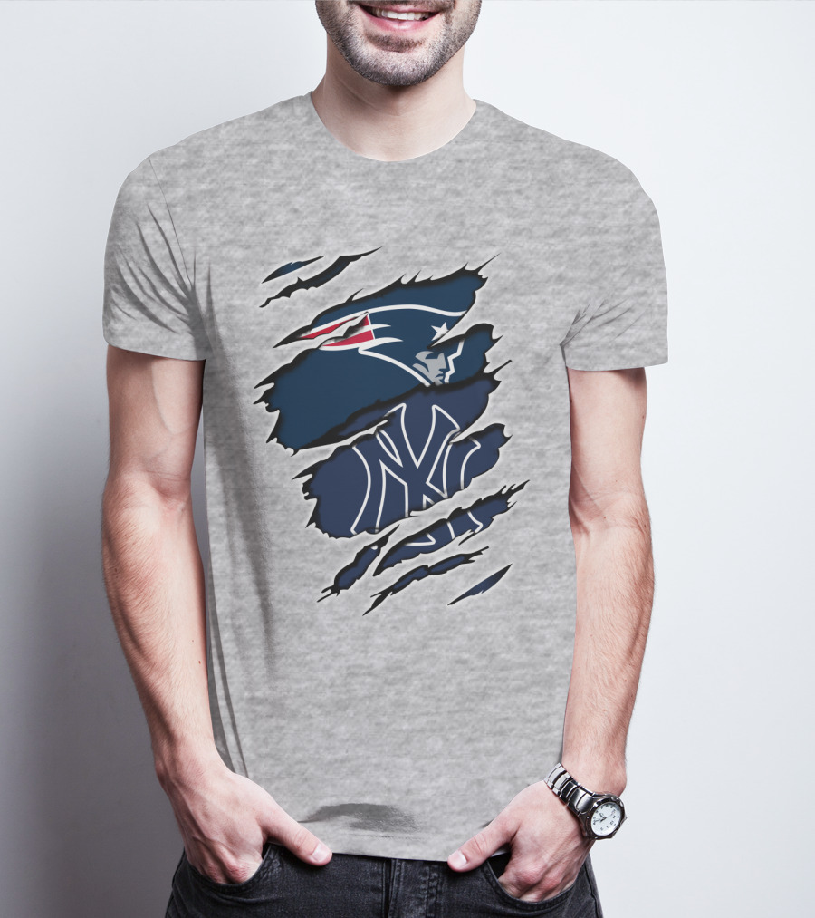 Patriots Yankees Logos Mashup T-Shirt