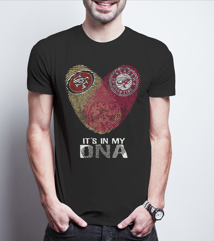 49Ers Alabama It's In My DNA Fingerprint Heart T-Shirt