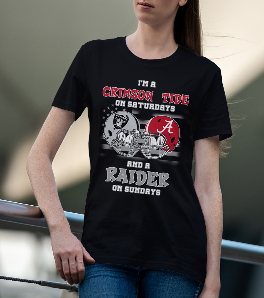 I'm A Crimson Tide On Saturdays And A Raider On Sundays T-Shirt
