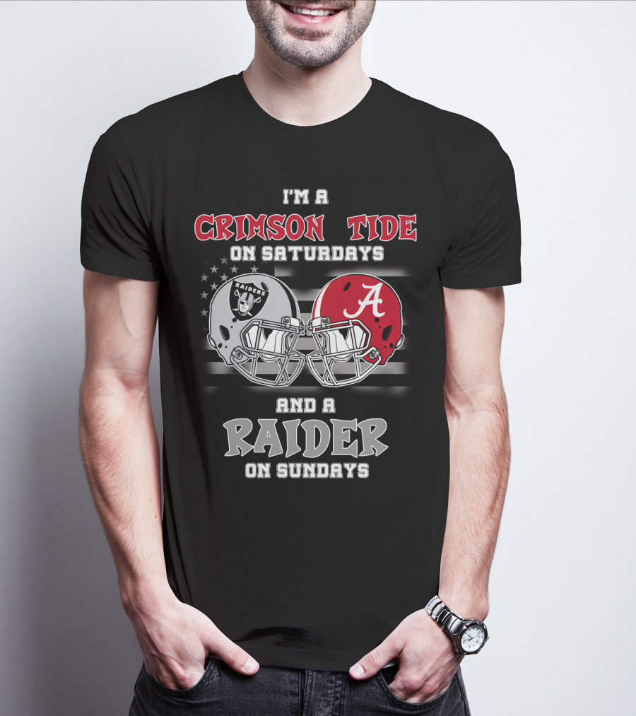 I'm A Crimson Tide On Saturdays And A Raider On Sundays T-Shirt